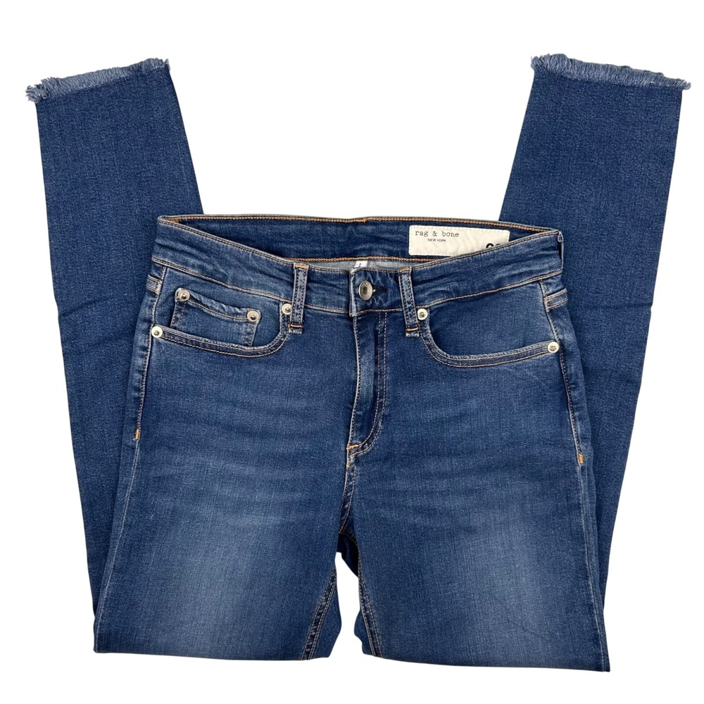 Rag & Bone Maya High Rise Skinny Jeans Marion Distressed Raw Hem W2651I767MRN 27